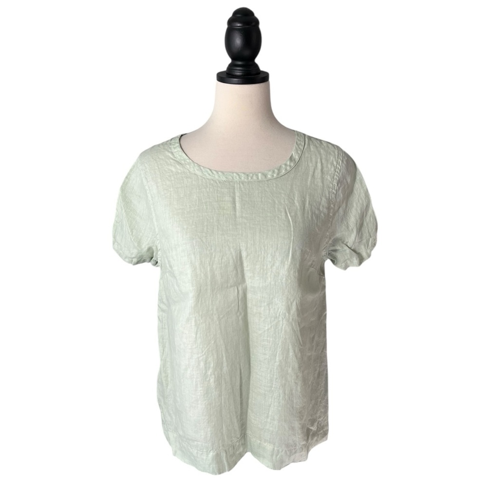 Haris Cotton Linen Light Sage Green Women's Top Size: XS